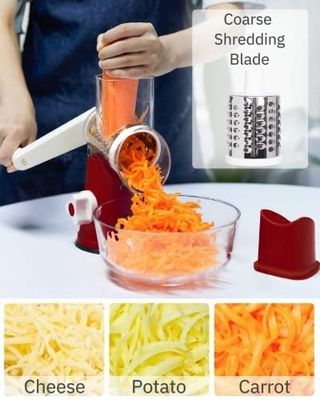 Máy xay pho mát xoay tay vòng Tumbling Box Shredder trống để xé rau