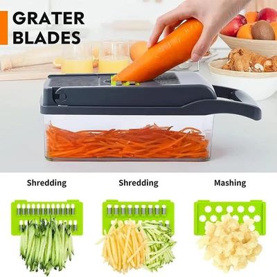 Máy cắt nhựa đa năng cho trái cây rau quả Công cụ nhà bếp bền 35.5x11.8x11.8cm