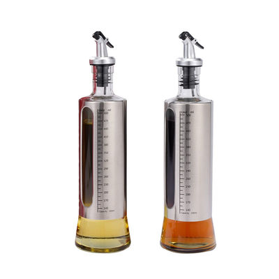 Thép không gỉ Double Glass Container Dầu thơm Nhà bếp Olive Oil Spray chai với cân