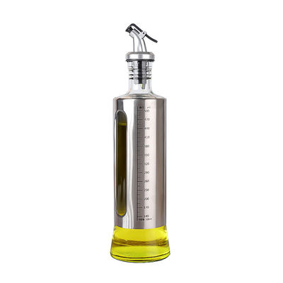 Thép không gỉ Double Glass Container Dầu thơm Nhà bếp Olive Oil Spray chai với cân