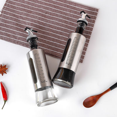 Thép không gỉ Double Glass Container Dầu thơm Nhà bếp Olive Oil Spray chai với cân