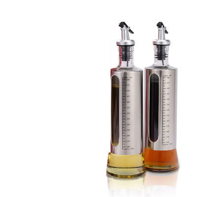 Thép không gỉ Double Glass Container Dầu thơm Nhà bếp Olive Oil Spray chai với cân