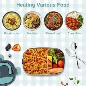 1.5L Capacity Stainless Steel Electric Food Warmer Lunch Box cho các bữa ăn trên đường đi của bạn