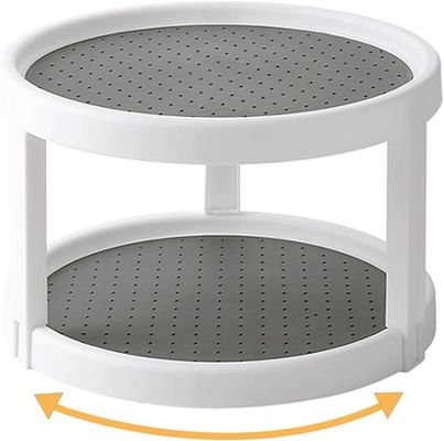 2 lớp gia vị nhà bếp Cửa hàng lưu trữ xoay để dễ dàng truy cập vào gia vị và đồ vệ sinh