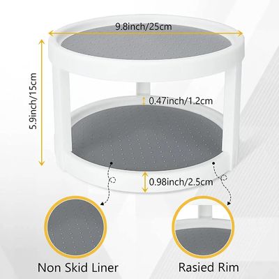 2 lớp gia vị nhà bếp Cửa hàng lưu trữ xoay để dễ dàng truy cập vào gia vị và đồ vệ sinh