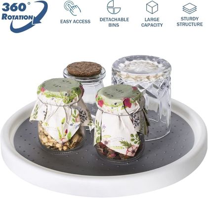 2 lớp gia vị nhà bếp Cửa hàng lưu trữ xoay để dễ dàng truy cập vào gia vị và đồ vệ sinh