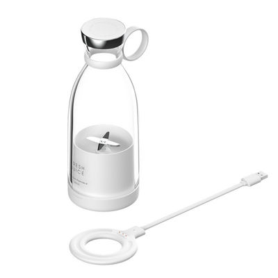 Máy pha trộn nước trái cây USB có thể sạc lại 350ml 4 lưỡi màu hồng Mini Electric cho du lịch