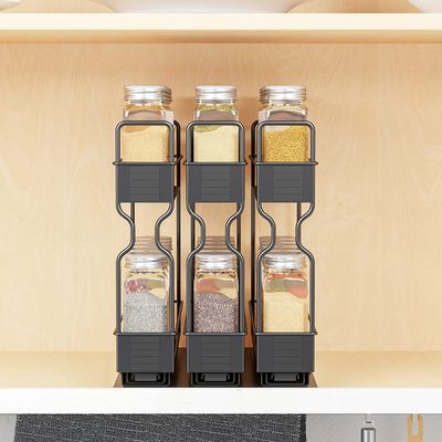 Tổ chức phòng tắm của bạn hiệu quả với 2 lớp trượt kéo ra Spice Rack Organizer