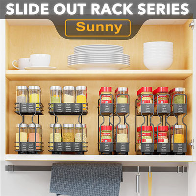 Tổ chức phòng tắm của bạn hiệu quả với 2 lớp trượt kéo ra Spice Rack Organizer