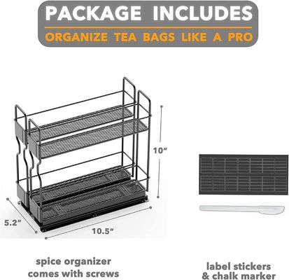 Tổ chức phòng tắm của bạn hiệu quả với 2 lớp trượt kéo ra Spice Rack Organizer