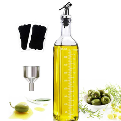 Square Calcium Na Glass Vinegar Olive Oil Dispenser chai với vòi phun