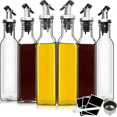 Square Calcium Na Glass Vinegar Olive Oil Dispenser chai với vòi phun