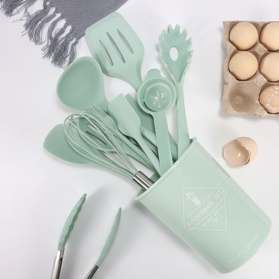 Sản phẩm nấu ăn silicone Spatula Set với thùng lưu trữ 12 miếng đồ nấu ăn không dính