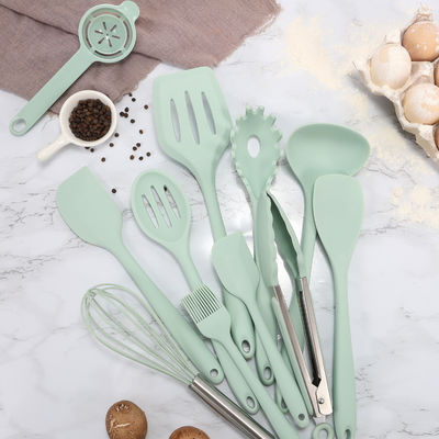 Sản phẩm nấu ăn silicone Spatula Set với thùng lưu trữ 12 miếng đồ nấu ăn không dính