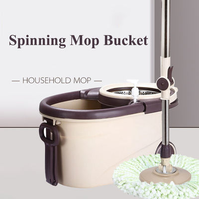 Logo tùy chỉnh Khả năng làm sạch sàn cao Microfiber Spinning Mop Bucket 360 Rotating Dual Drive