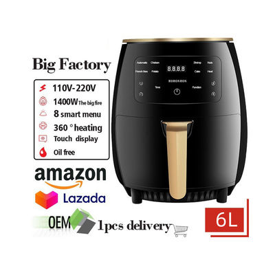 Tùy chỉnh 1400W 6L Capacity Multi-Functional Air Fryer Pot để làm nướng thực phẩm