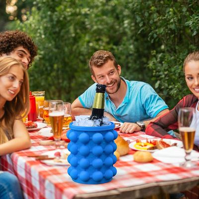 267 gram Đồ xách silicone bán tròn Tiết kiệm không gian Thùng băng với nắp màu xanh / Đỏ / vàng
