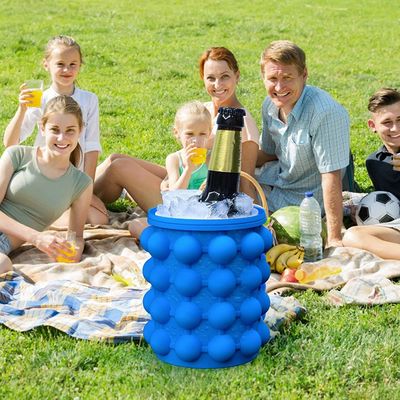267 gram Đồ xách silicone bán tròn Tiết kiệm không gian Thùng băng với nắp màu xanh / Đỏ / vàng