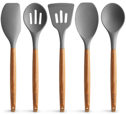 Bộ dụng cụ nấu ăn nhiệt độ cao cho nhà bếp 5 miếng không dính Silicone Spatula Spoon