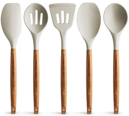 Bộ dụng cụ nấu ăn nhiệt độ cao cho nhà bếp 5 miếng không dính Silicone Spatula Spoon