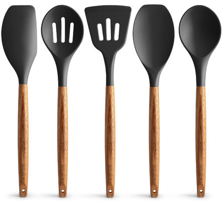 Bộ dụng cụ nấu ăn nhiệt độ cao cho nhà bếp 5 miếng không dính Silicone Spatula Spoon