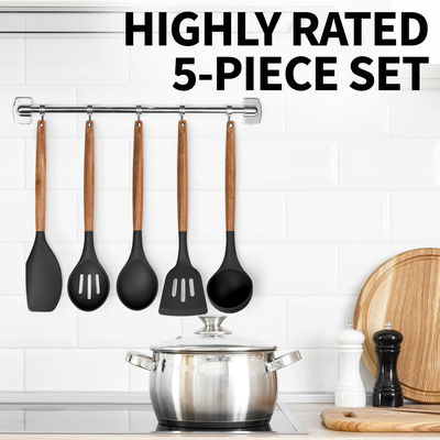 Bộ dụng cụ nấu ăn nhiệt độ cao cho nhà bếp 5 miếng không dính Silicone Spatula Spoon