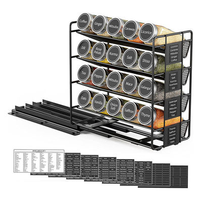25.6*13*26cm Đen bếp trượt đường sắt gia vị rack nhiều lớp lưu trữ sắt tổ chức