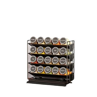 25.6*13*26cm Đen bếp trượt đường sắt gia vị rack nhiều lớp lưu trữ sắt tổ chức