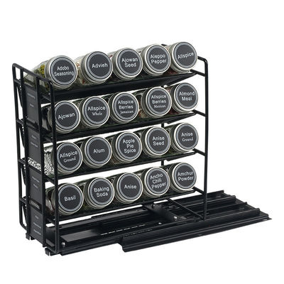 25.6*13*26cm Đen bếp trượt đường sắt gia vị rack nhiều lớp lưu trữ sắt tổ chức