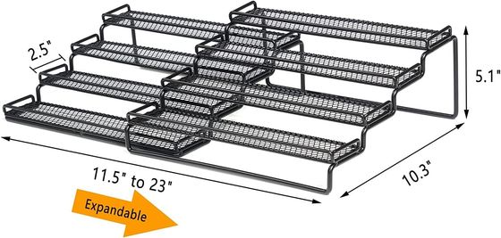 Thực phẩm sắt nướng mài hương vị Rack tổ chức cho tủ 4 Tier bước người giữ kệ