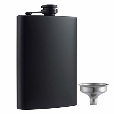 Lớp da được bao phủ thép không gỉ chai rượu vang cho nam giới 8oz ngoài trời hộp đùi kích thước sản phẩm 93 * 122mm