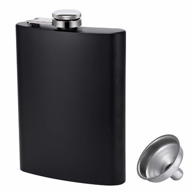 Lớp da được bao phủ thép không gỉ chai rượu vang cho nam giới 8oz ngoài trời hộp đùi kích thước sản phẩm 93 * 122mm