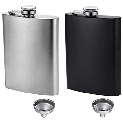 Lớp da được bao phủ thép không gỉ chai rượu vang cho nam giới 8oz ngoài trời hộp đùi kích thước sản phẩm 93 * 122mm