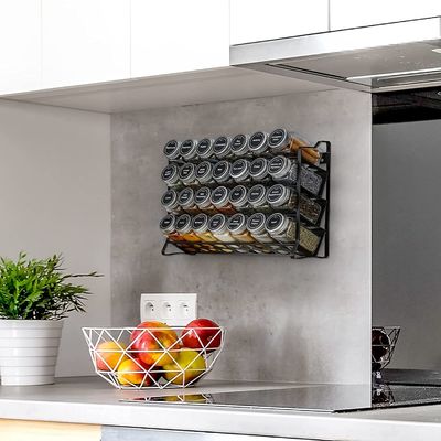 3-Tier Spice Rack Standing Type Metal Seasoning Bottle Organizer cho quầy nhà bếp
