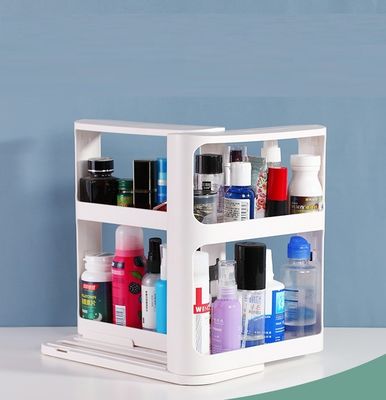tiện lợi Rotation 2 Tier Rotating Spice Rack để lưu trữ tủ bếp kéo ra