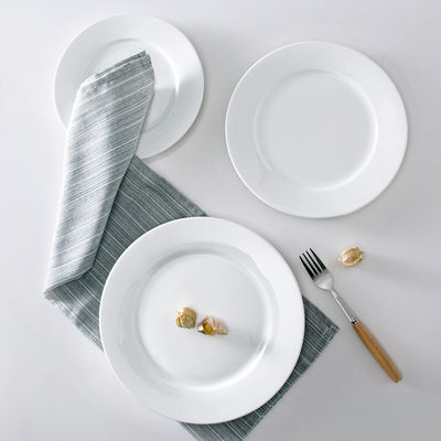 Đồ ăn tối bằng gốm màu trắng cho nhà hàng Hotel Dinnerware Collection