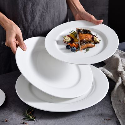 Đồ ăn tối bằng gốm màu trắng cho nhà hàng Hotel Dinnerware Collection