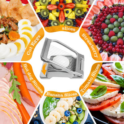 Thép không gỉ bảo quản trứng thịt nướng chuối cắt 14 * 9.5 * 2.2cm Công cụ trứng cho trứng đun sôi