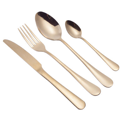 193G dụng cụ bán lẻ vàng bọc thép không gỉ Bộ đồ dùng bếp Chiếc dao muỗng