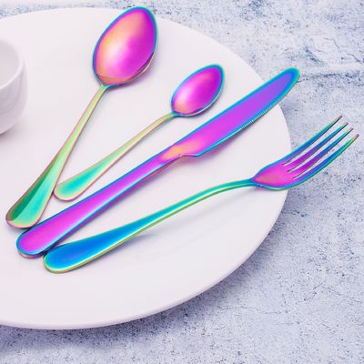 193G dụng cụ bán lẻ vàng bọc thép không gỉ Bộ đồ dùng bếp Chiếc dao muỗng