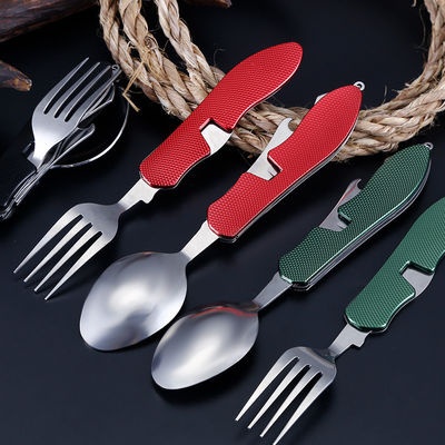 Thiết bị cắm trại gấp được thiết lập Thép không gỉ thìa dao cho các hoạt động ngoài trời
