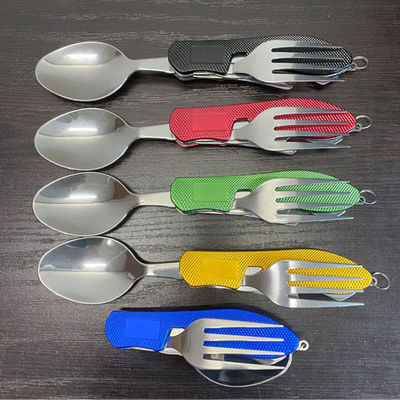 Thiết bị cắm trại gấp được thiết lập Thép không gỉ thìa dao cho các hoạt động ngoài trời