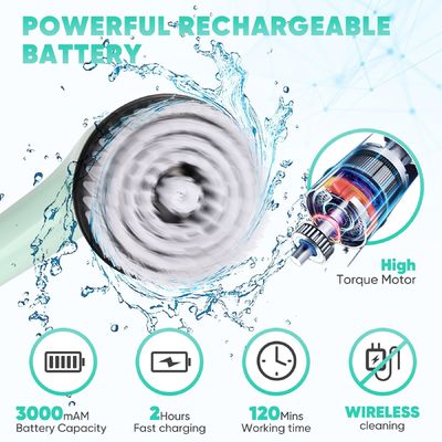 Máy rửa xoay điện không dây bồn tắm bồn tắm nhà bếp tẩy rửa bàn chải để làm sạch nhà