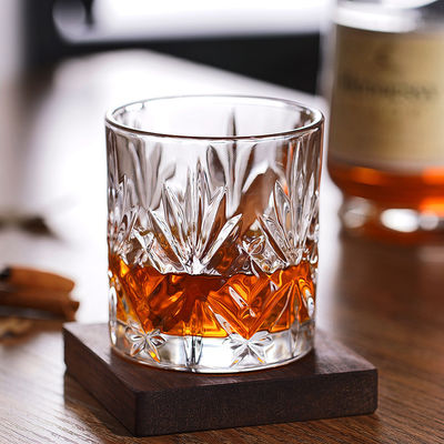 340ml Luxury Clear Rock Design Glass Graved Crystal Luxury Whiskey Beer Glass Cup (Tấm thủy tinh khắc đá tinh khiết)