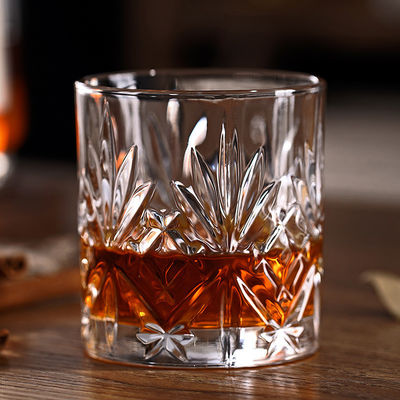 340ml Luxury Clear Rock Design Glass Graved Crystal Luxury Whiskey Beer Glass Cup (Tấm thủy tinh khắc đá tinh khiết)