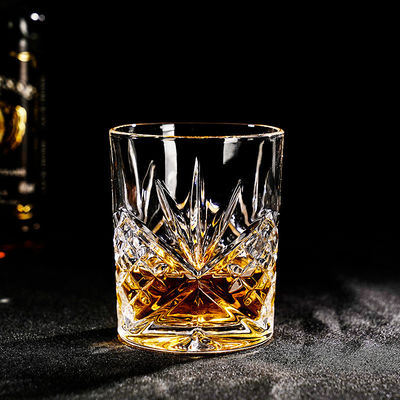 340ml Luxury Clear Rock Design Glass Graved Crystal Luxury Whiskey Beer Glass Cup (Tấm thủy tinh khắc đá tinh khiết)