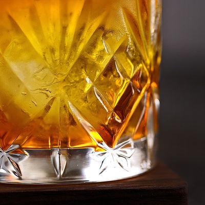 340ml Luxury Clear Rock Design Glass Graved Crystal Luxury Whiskey Beer Glass Cup (Tấm thủy tinh khắc đá tinh khiết)