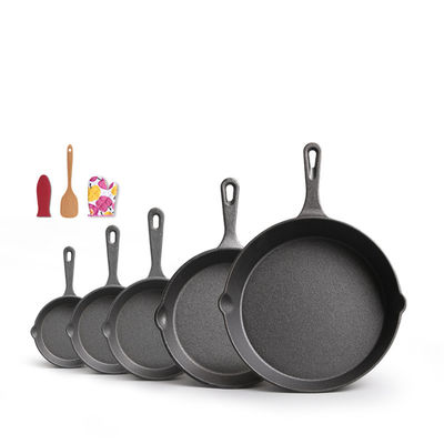 Đĩa nướng bằng sắt đúc 9-30cm Skillet trước mùa cho cả hai nhu cầu nấu ăn trong nhà ngoài trời