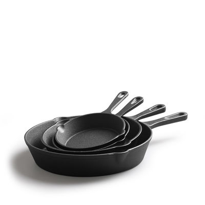 Đĩa nướng bằng sắt đúc 9-30cm Skillet trước mùa cho cả hai nhu cầu nấu ăn trong nhà ngoài trời