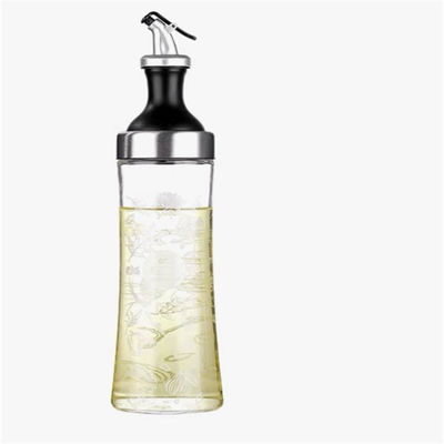Nhà hàng cao Borosilicate Glass Oil Jar Set với vòi phun cong và kiểm soát dầu đo được cung cấp